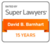 Rated by Super Lawyers: David B Barnhart for 15 years in a row